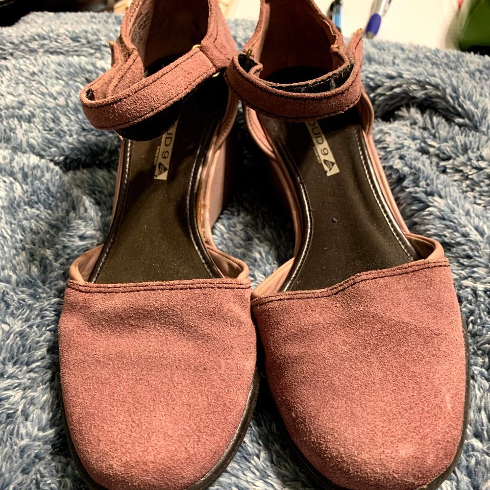 Cloud 9 Mauve Stacked Heel Mary Janes Sz 7